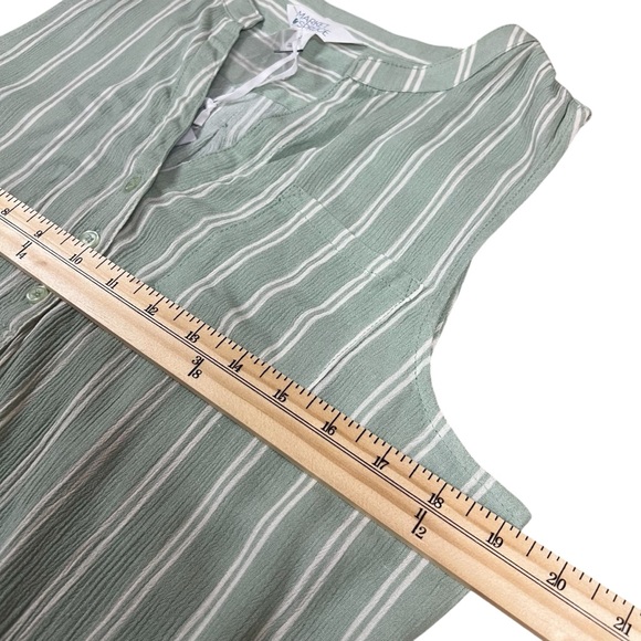 Market & Spruce Women’s Large Green White Stripe Sleeveless Tank Blouse NWT - Picture 8 of 8